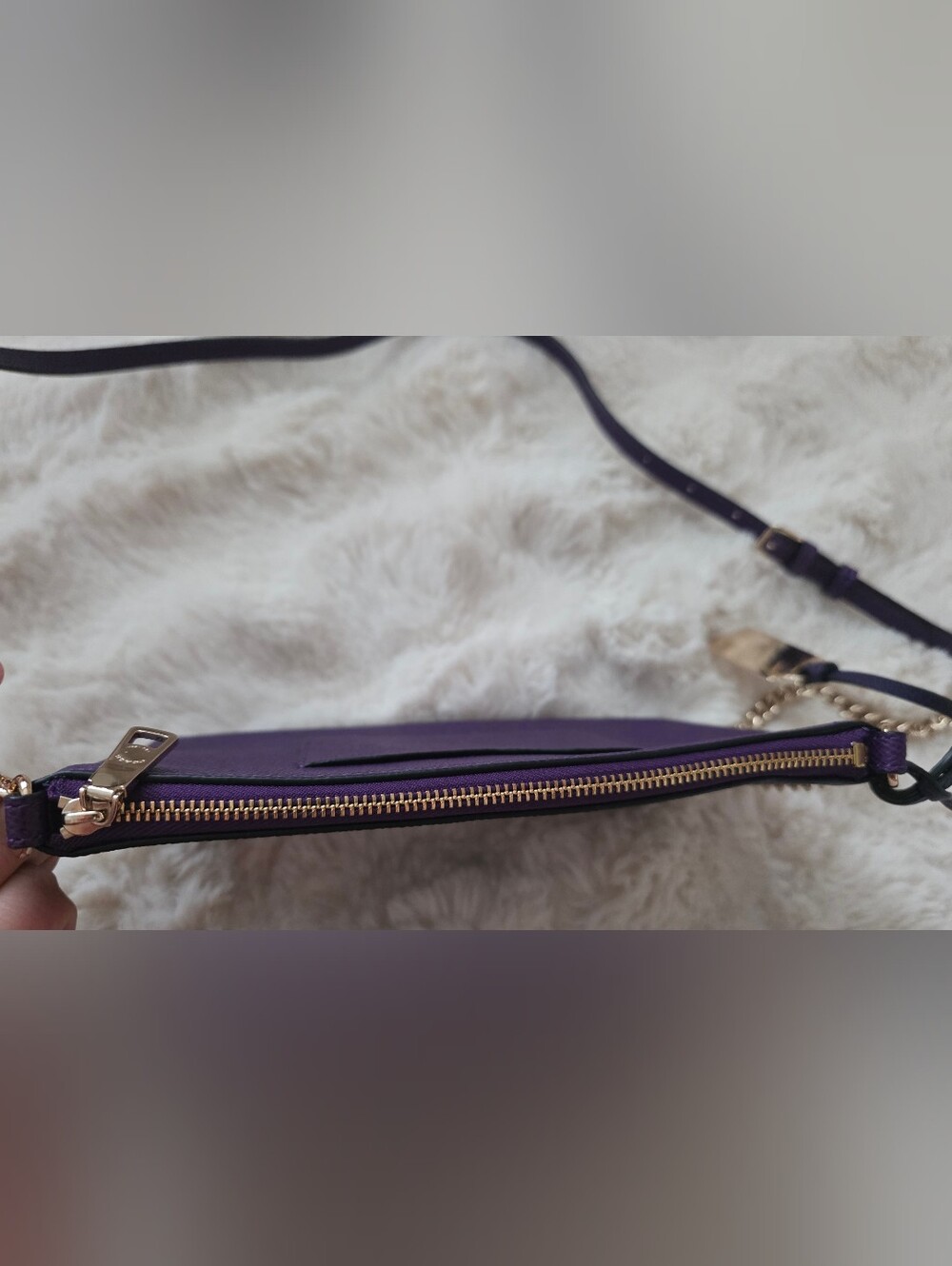 Coach Purple Genuine Leather Kylie Crossbody Bag With Gold Accents 52385 - Picture 5 of 13